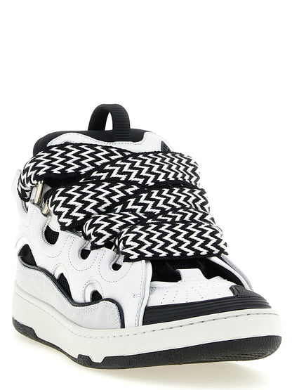 Sneakers by Lanvin for men in polyester & suede calfskin leather bicolour, black, gray & white presents a impeccable silhouette as Men's Chunky Skater Polyester & Suede Calfskin Leather Sneakers, expertly defined by a impeccable chunky skater style for a impeccable, high-fashion look.