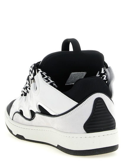 Sneakers by Lanvin for men in polyester & suede calfskin leather bicolour, black, gray & white features a chic design, perfectly showcasing the chic chunky skater style of this Men's Chunky Skater Polyester & Suede Calfskin Leather Sneakers.