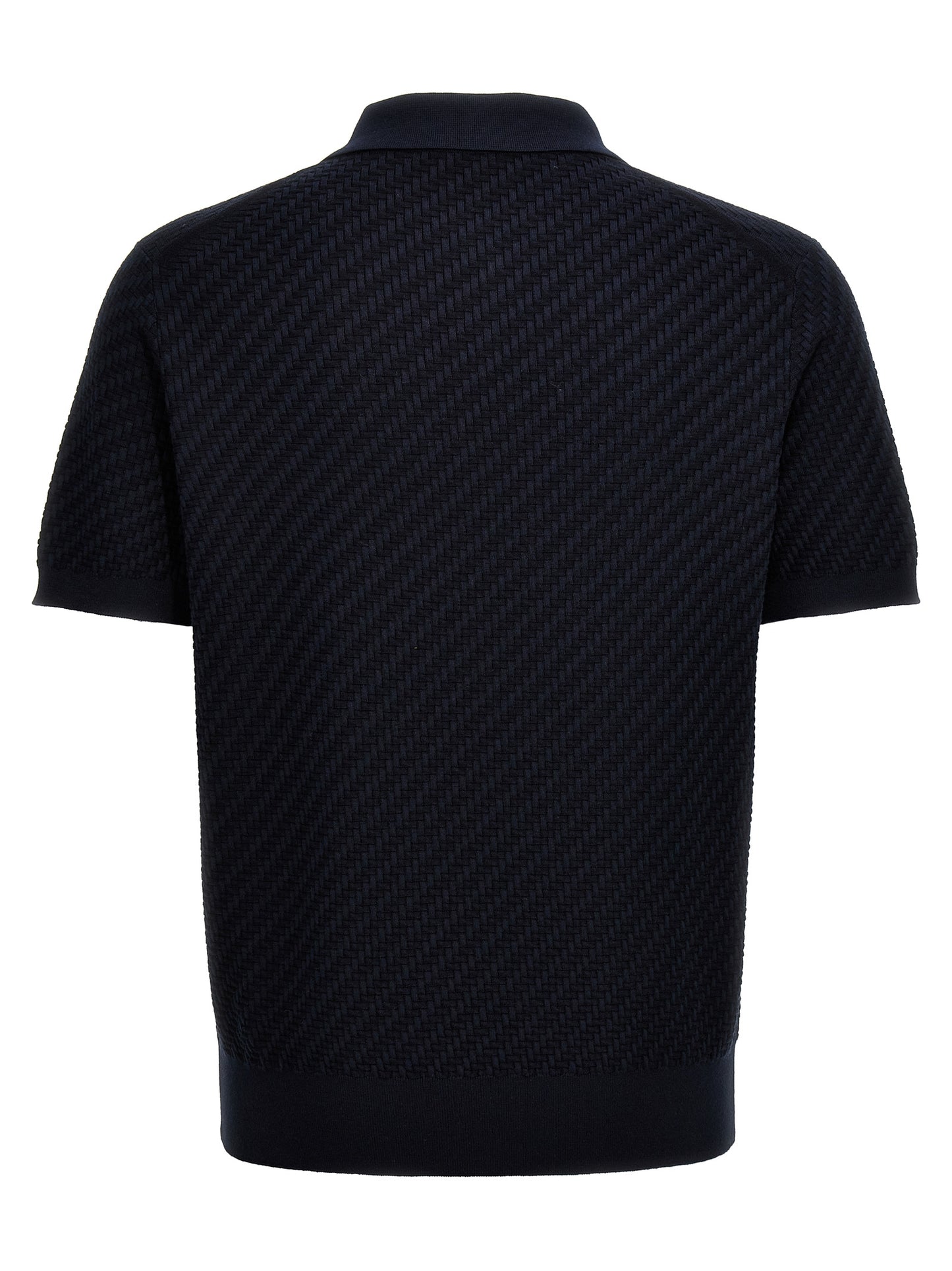 Polo Shirt by Brioni for men in cashmere cotton & silk blue presents a crisp silhouette, artfully detailed with a crisp and crisp .