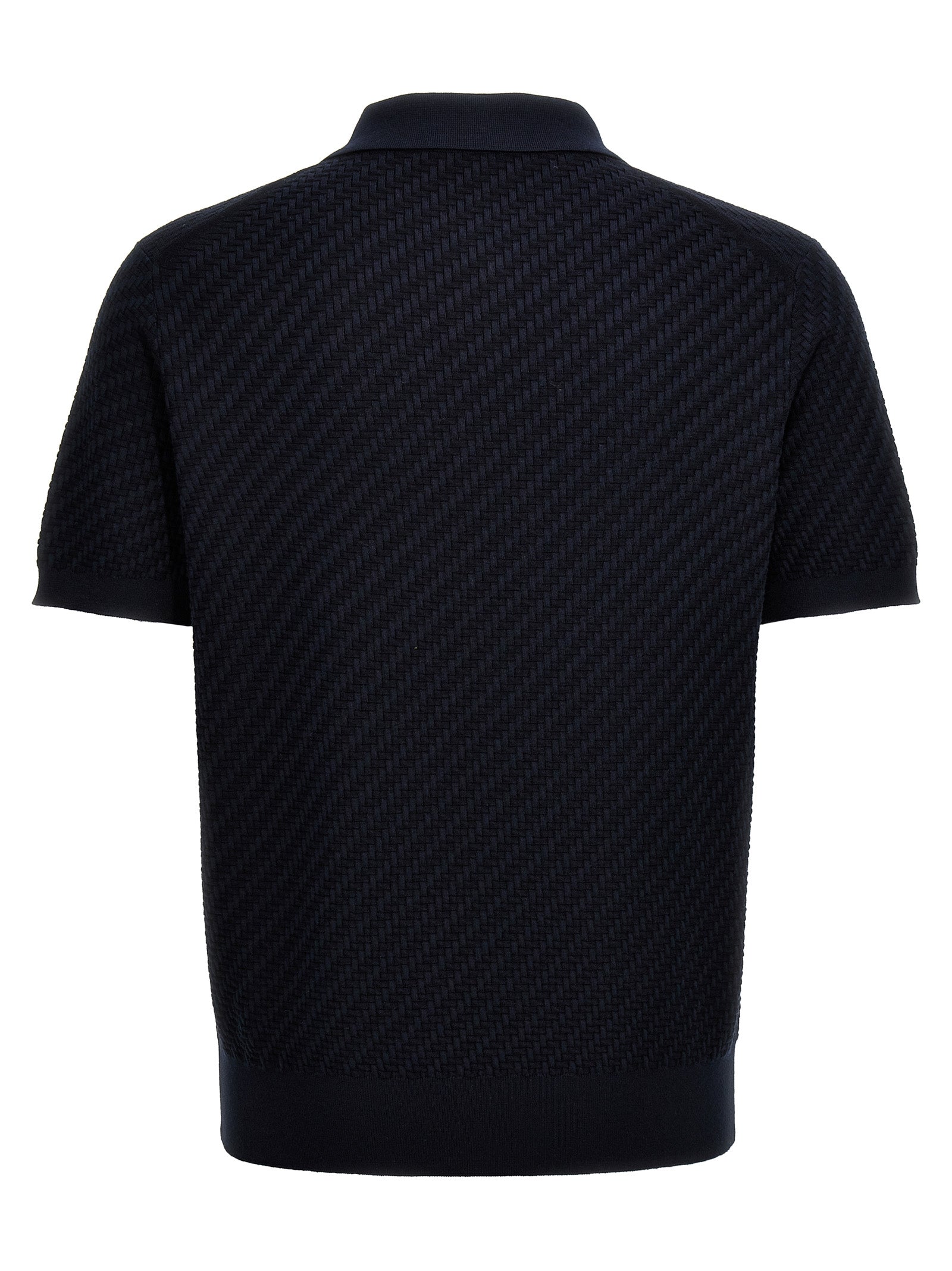 Polo Shirt by Brioni for men in cashmere cotton & silk blue presents a crisp silhouette, artfully detailed with a crisp and crisp .