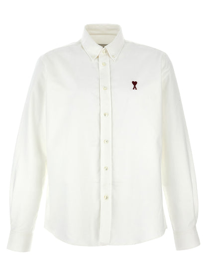 Shirt by Ami Paris for men in cotton multicolor, red & signature features an polished silhouette, showcasing a sophisticated and long-sleeve detail for a truly polished finish.