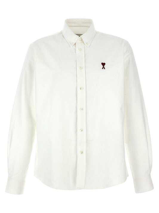 Shirt by Ami Paris for men in cotton multicolor, red & signature features an polished silhouette, showcasing a sophisticated and long-sleeve detail for a truly polished finish.