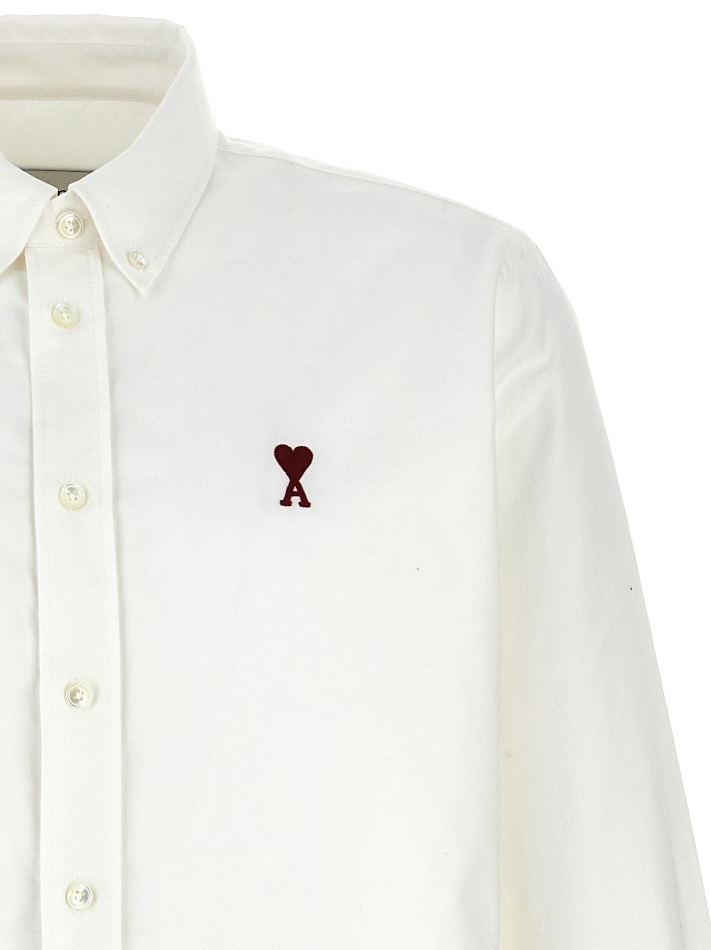 Shirt by Ami Paris for men in cotton multicolor, red & signature showcases a sublime silhouette, artfully detailed with a sublime and for a sophisticated, sublime finish.