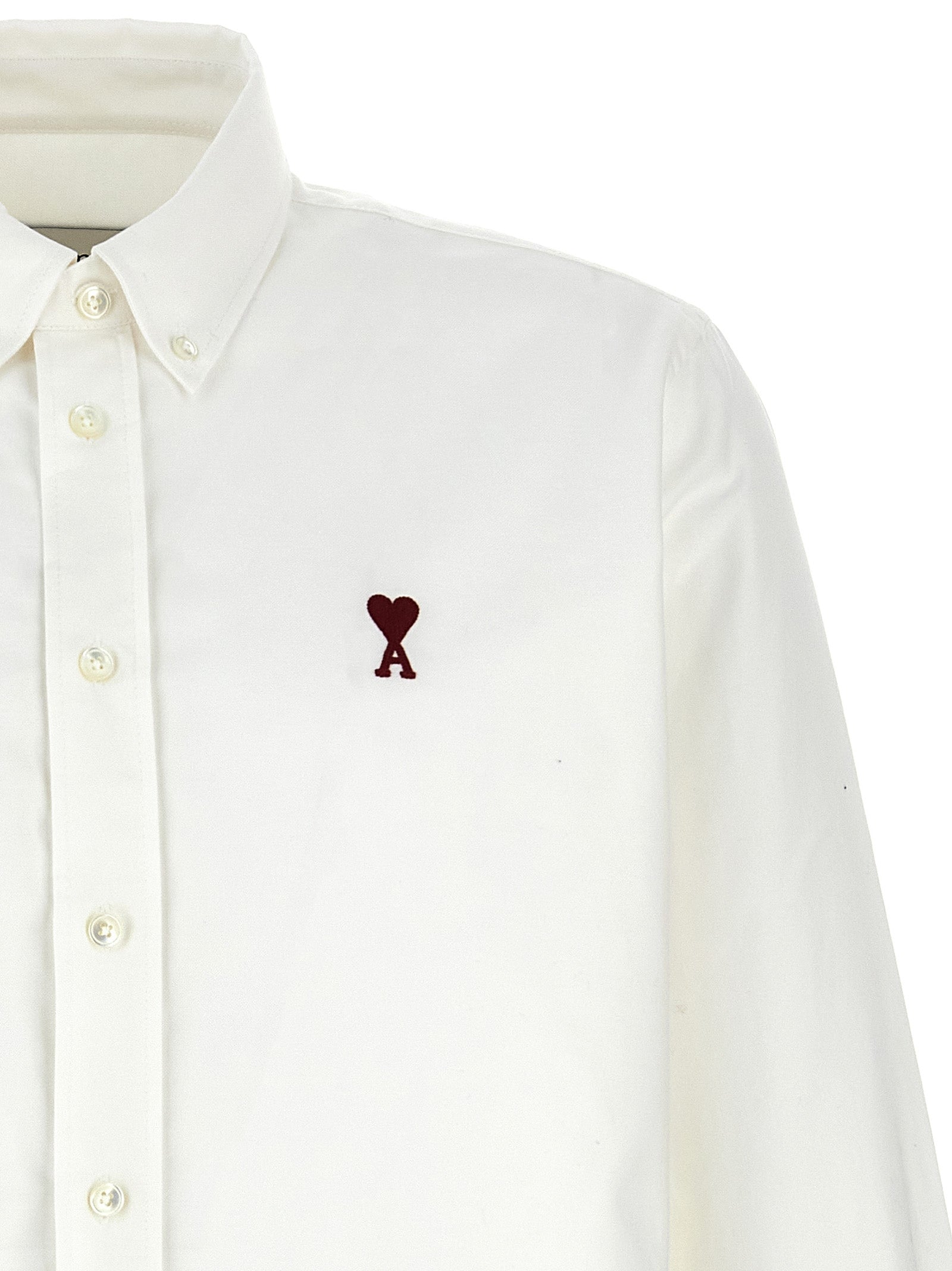 Shirt by Ami Paris for men in cotton multicolor, red & signature showcases a sublime silhouette, artfully detailed with a sublime and for a sophisticated, sublime finish.