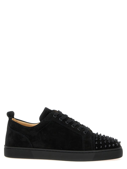 Sneakers by Christian Louboutin for men in calfskin leather black & signature presents a on trend silhouette from the Louis Men's Chunky Calfskin Leather Sneakers collection, showcasing a on trend chunky style for an elevated aesthetic.