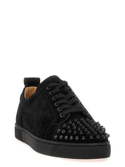 Sneakers by Christian Louboutin for men in calfskin leather black & signature features an timeless silhouette from the Louis Men's Chunky Calfskin Leather Sneakers collection, showcasing a signature chunky style with an timeless finish.