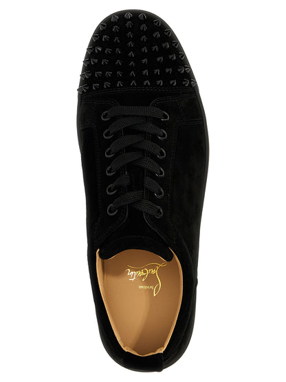 Sneakers by Christian Louboutin for men in calfskin leather black & signature features a chic design, perfectly showcasing the chic chunky style of this Louis Men's Chunky Calfskin Leather Sneakers.