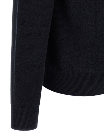 Cardigan by Brioni for men in cashmere blue features a dramatic silhouette, showcasing a sophisticated and dramatic detail for a timeless, premium look.
