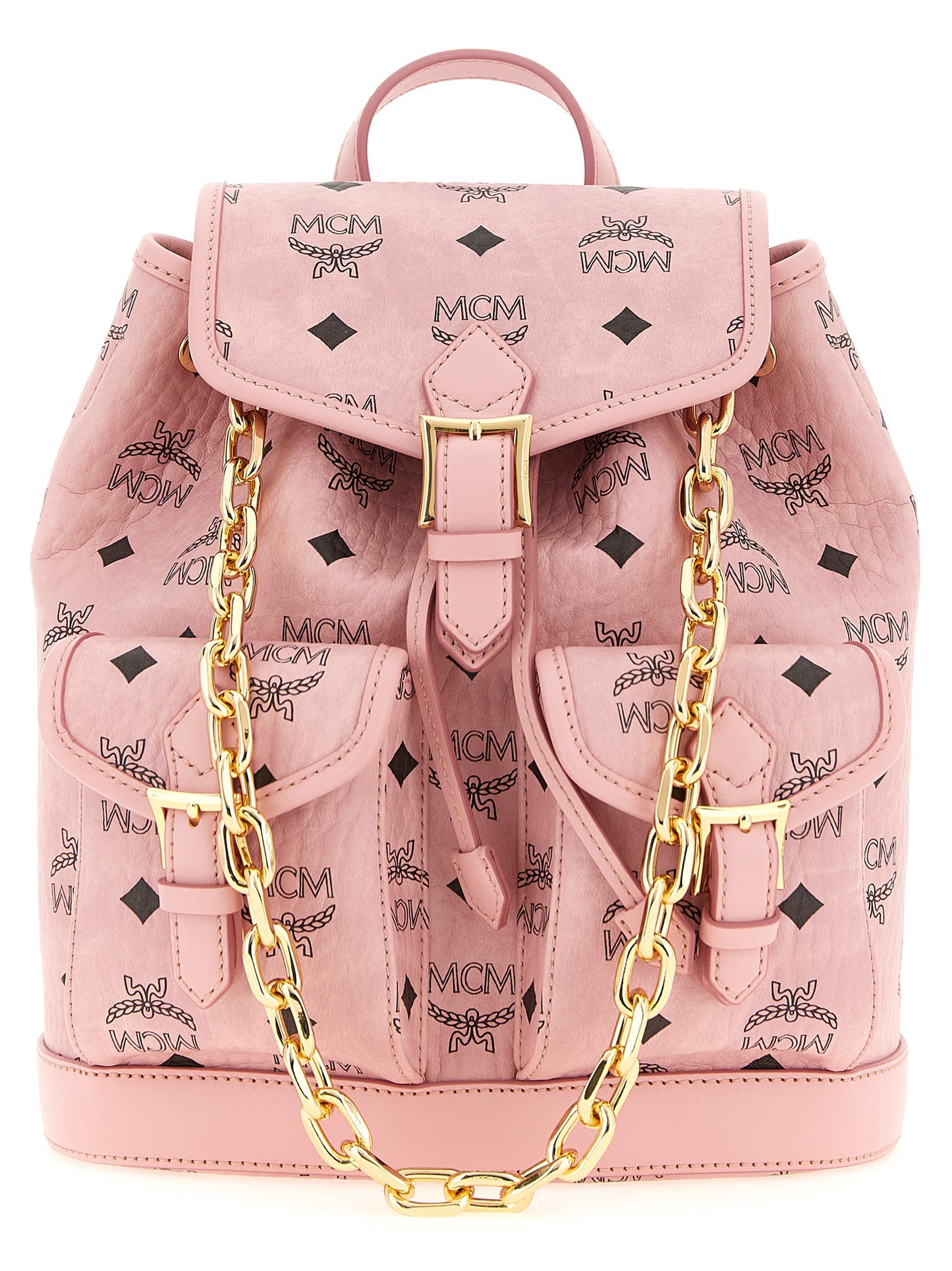 Mini Backpack by MCM for women in suede polyester polyethylene polyurethane leather gold, multicolor, pink & monogram presents a versatile Aren Visetos Suede Polyester Polyethylene Polyurethane Leather Mini Backpack design, showcasing a secure with ample and versatile backpack-strap & adjustable-strap for a versatile finish.