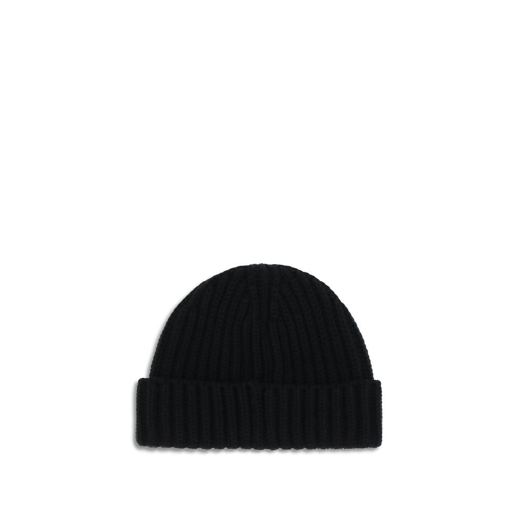 Beanie Hat by Prada for women in virgin wool black presents a urban-chic silhouette, artfully capturing the essence of the urban-chic Virgin Wool Beanie Hat design for a sophisticated look.