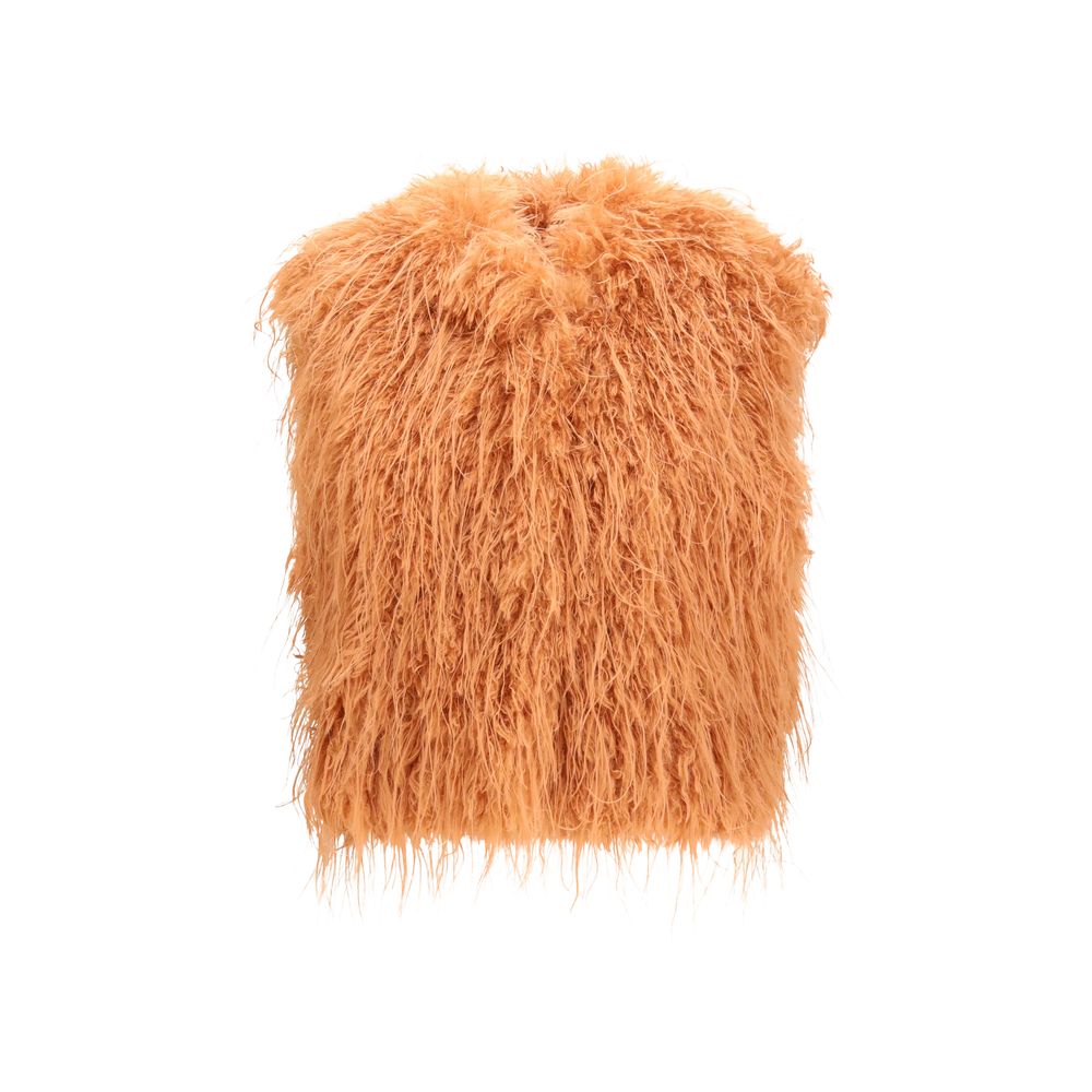 Vest by Forte_Forte for women in polyester faux fur orange features an on trend silhouette, showcasing a sophisticated and premium for a truly on trend finish.