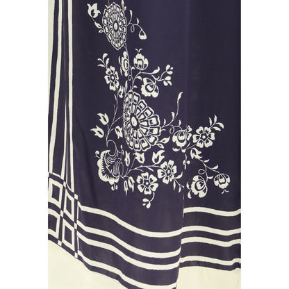 Casual Pants by Alemais for women in silk blue, floral, print & striped features a polished silhouette with a polished relaxed-fit, regular-fit & wide, reaching a polished long and finished with a polished .