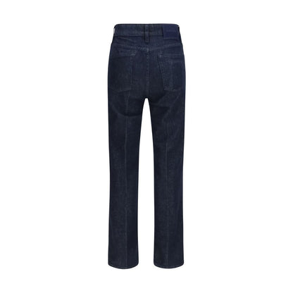 Jeans by Jacob Cohen for women in polyester cotton denim blue & white presents a refined pantology silhouette, artfully defined by a refined pantology straight, slim & cropped, cropped, and a sophisticated high rise.