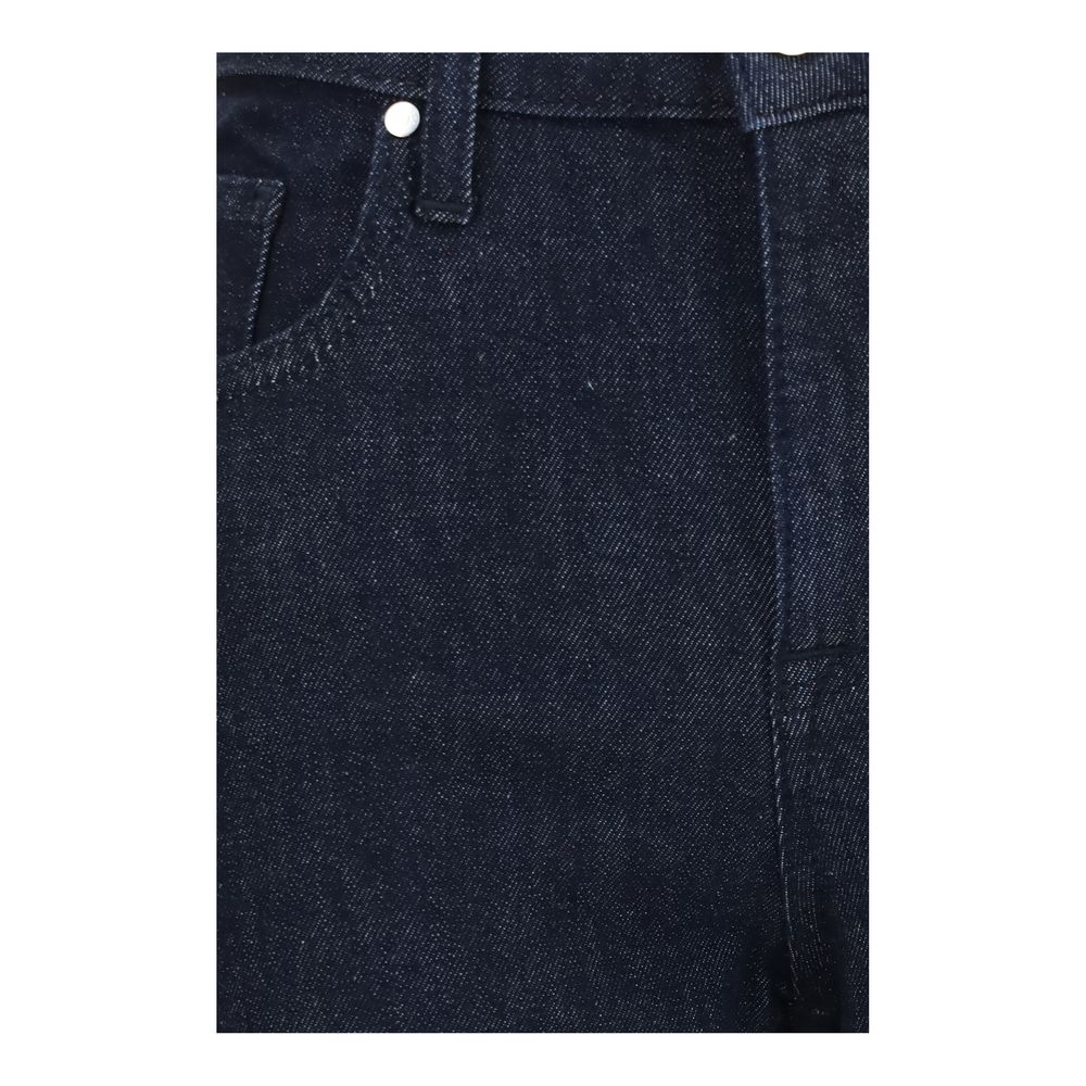 Jeans by Jacob Cohen for women in polyester cotton denim blue & white features a polished silhouette with a polished straight, slim & cropped, reaching a polished cropped and finished with a polished high rise.