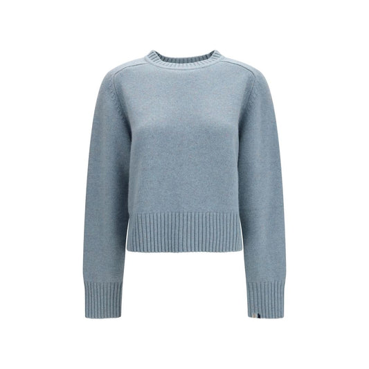 Sweatshirt by Extreme Cashmere for women in cashmere & capra leather blue features an magnificent silhouette, showcasing a sophisticated crew neckline and long-sleeve detail for a truly magnificent finish.