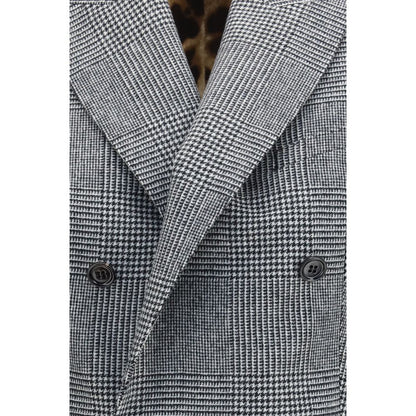 Vest by Dolce & Gabbana for women in polyester capra leather & wool gray & patterned features an contemporary silhouette, showcasing refined pockets and a contemporary for a sophisticated layered look.