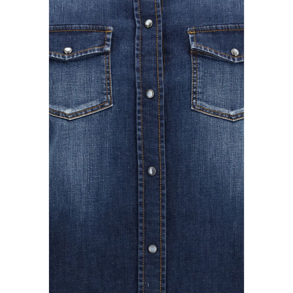 Shirt by Jacob Cohen for women in denim cotton & nickel blue & pearl, featuring a nuanced and nuanced for a sophisticated finish.