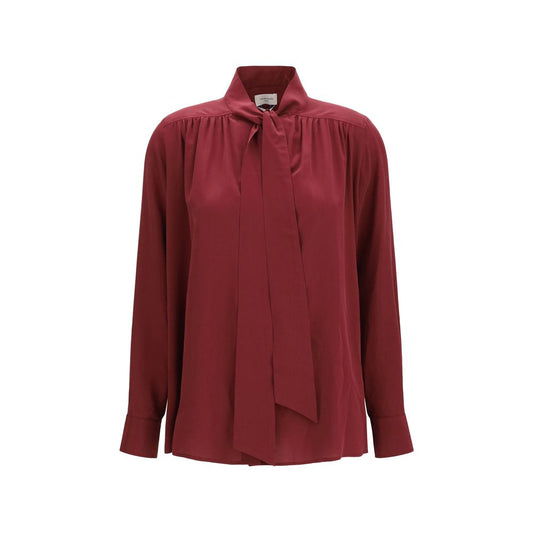 Blouse by Jacob Cohen for women in silk bordeaux showcases a sublime silhouette, artfully detailed with a sublime and for a sophisticated, sublime finish.