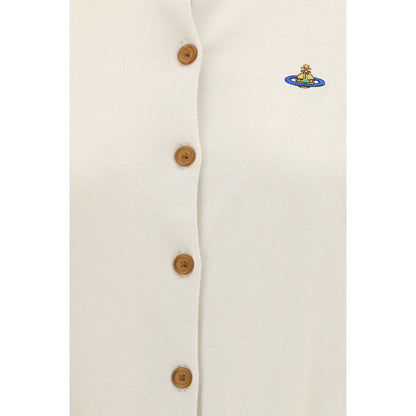 Cardigan by Vivienne Westwood for women in capra leather & cotton white & signature features a nuanced silhouette with a refined and nuanced detailing for a sophisticated look.
