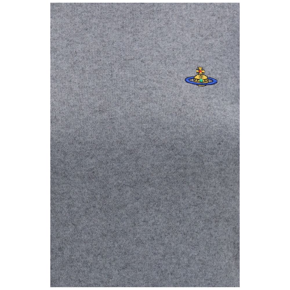 T-Shirt by Vivienne Westwood for women in cashmere cotton & capra leather gray features an on trend silhouette, perfectly showcasing a on trend and for an elevated aesthetic.
