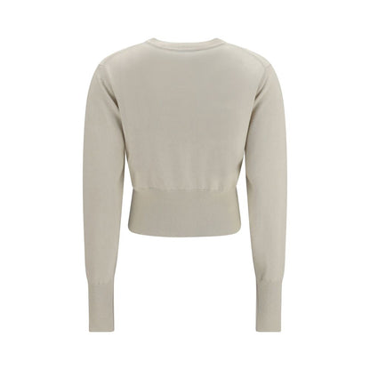 Cardigan by Vivienne Westwood for women in capra leather & cotton white presents a textural silhouette, artfully finished with a textural round neckline and for a sophisticated, textural look.