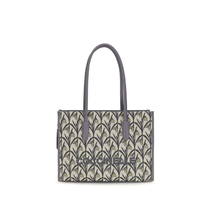 Shoulder Tote Bag by Coccinelle for women in bos taurus calf leather gray, patterned, floral, jacquard & signature features a effortless sophistication silhouette, secured by a with ample and versatile shoulder-strap & handle for a effortless sophistication finish.