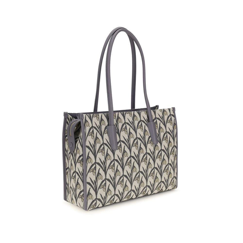 Shoulder Tote Bag by Coccinelle for women in bos taurus calf leather gray, patterned, floral, jacquard & signature features a enviable silhouette, showcasing a secure , ample , and enviable shoulder-strap & handle for a enviable finish.