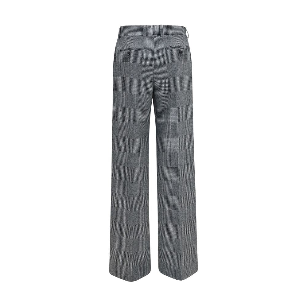 Trousers by Dolce & Gabbana for women in wool & capra leather gray presents a smart silhouette, meticulously detailed with a smart regular-fit, a smart long, and a smart .