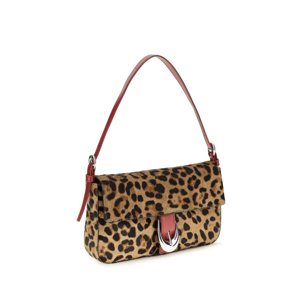Shoulder Bag by Staud for women in bos taurus calf leather beige, silver, leopard-print & patterned features a effortless chic silhouette with a secure , ample , and versatile shoulder-strap & adjustable-strap for a effortless chic finish.