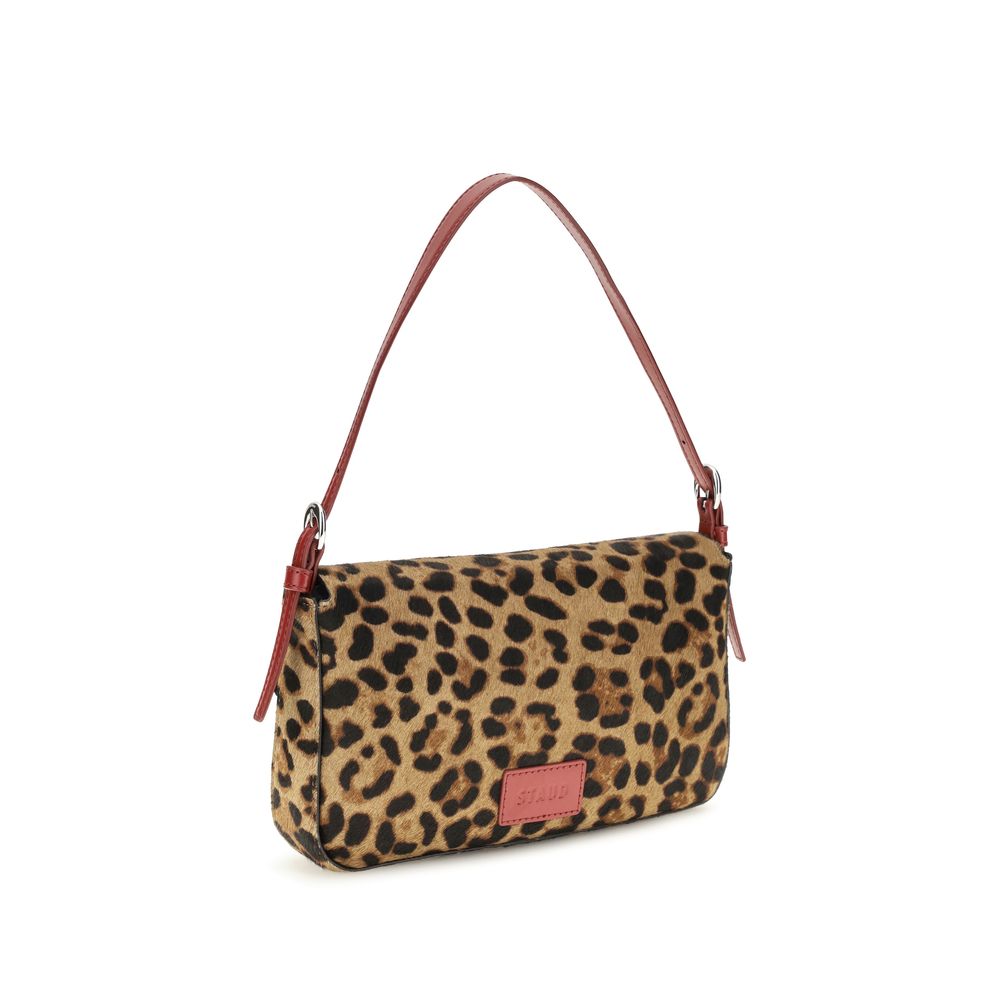 Shoulder Bag by Staud for women in bos taurus calf leather beige, silver, leopard-print & patterned presents a versatile silhouette, showcasing a secure and versatile with versatile shoulder-strap & adjustable-strap for a sophisticated look.