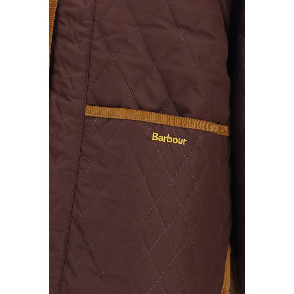 Overcoat by Barbour for women in polyester velvet bordeaux features a contemporary silhouette showcasing a contemporary and refined pockets for a sophisticated finish.