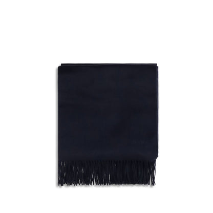 Scarf by Max Mara for women in cashmere & capra leather blue presents a effortlessly chic silhouette, artfully capturing the essence of the effortlessly chic Cashmere & Capra Leather Shawl Fringes Scarf design for a sophisticated look.