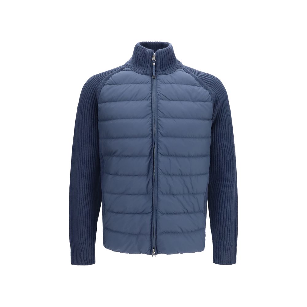Windbreaker Jacket by Parajumpers for men in merino wool polyamide polyester duck & goose down blue & signature features an magnificent silhouette, showcasing the sophisticated and functional pockets, insulated & windproof for a premium, magnificent look.
