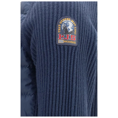 Windbreaker Jacket by Parajumpers for men in merino wool polyamide polyester duck & goose down blue & signature features an enduring silhouette, showcasing technical pockets, insulated & windproof and a sophisticated for a truly enduring aesthetic.