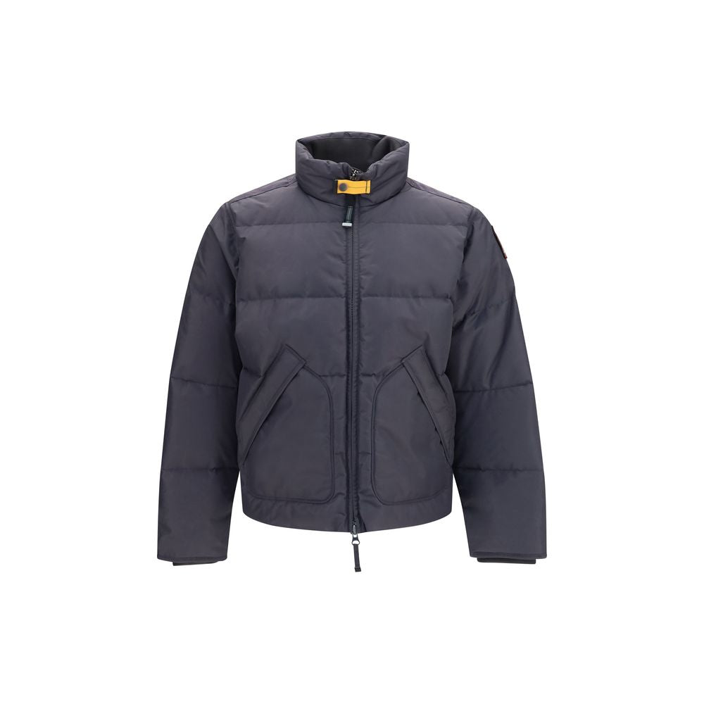 Puffer Jacket by Parajumpers for men in nylon duck & goose down gray & yellow features a city-ready silhouette, detailed with pockets & insulated and a city-ready .