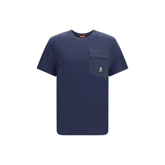 Activewear T-Shirt by Parajumpers for men in nylon cotton blue & signature features an contemporary design with , a short-sleeve length, and a contemporary crew neckline.