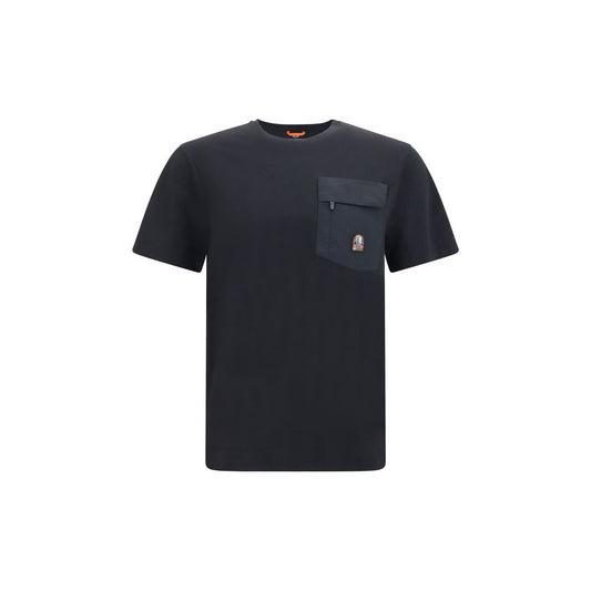 Activewear T-Shirt by Parajumpers for men in nylon cotton black & signature features a sporty silhouette with short-sleeve and crew neckline, showcasing innovative for a sporty finish.