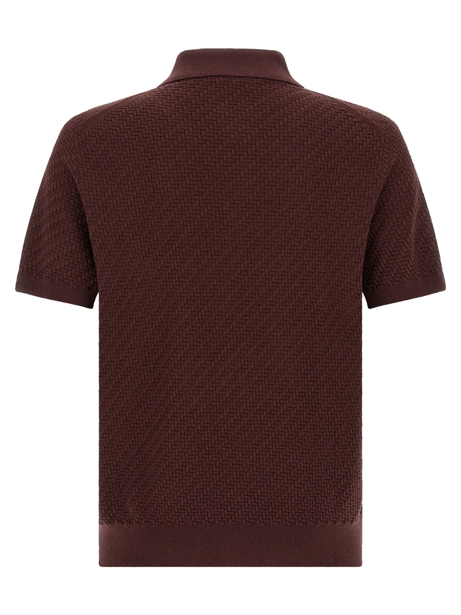 Polo Shirt by Brioni for men in cashmere cotton & silk burgundy, pearl & purple showcases a enviable silhouette, featuring a refined and for a enviable finish.