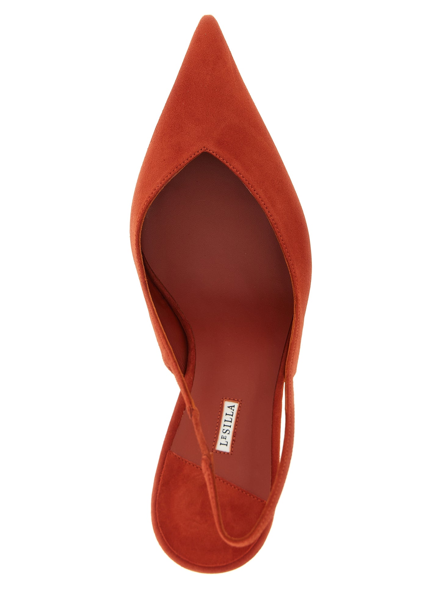 High-Heel Stiletto Slingback Pumps Heels by LE SILLA for women in suede lambskin leather blue features a effortless chic silhouette, showcasing the Women's Suede Lambskin Leather High-Heel Stiletto Slingback Pumps Heels design with a effortless chic stiletto high-heel and for a effortless chic finish.