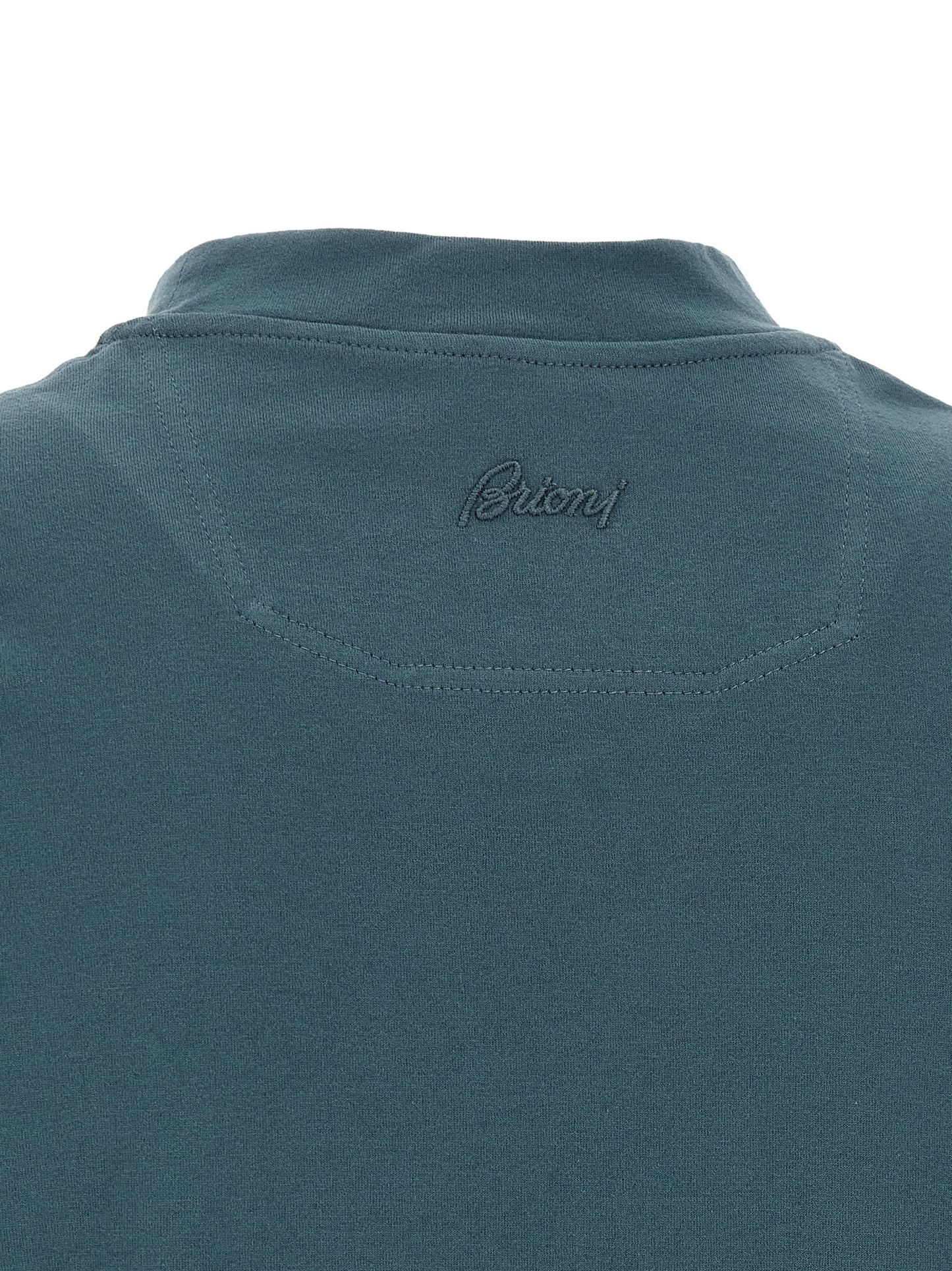 T-Shirt by Brioni for men in cotton blue features an edgy silhouette, meticulously detailed with a sophisticated and for a truly edgy finish.
