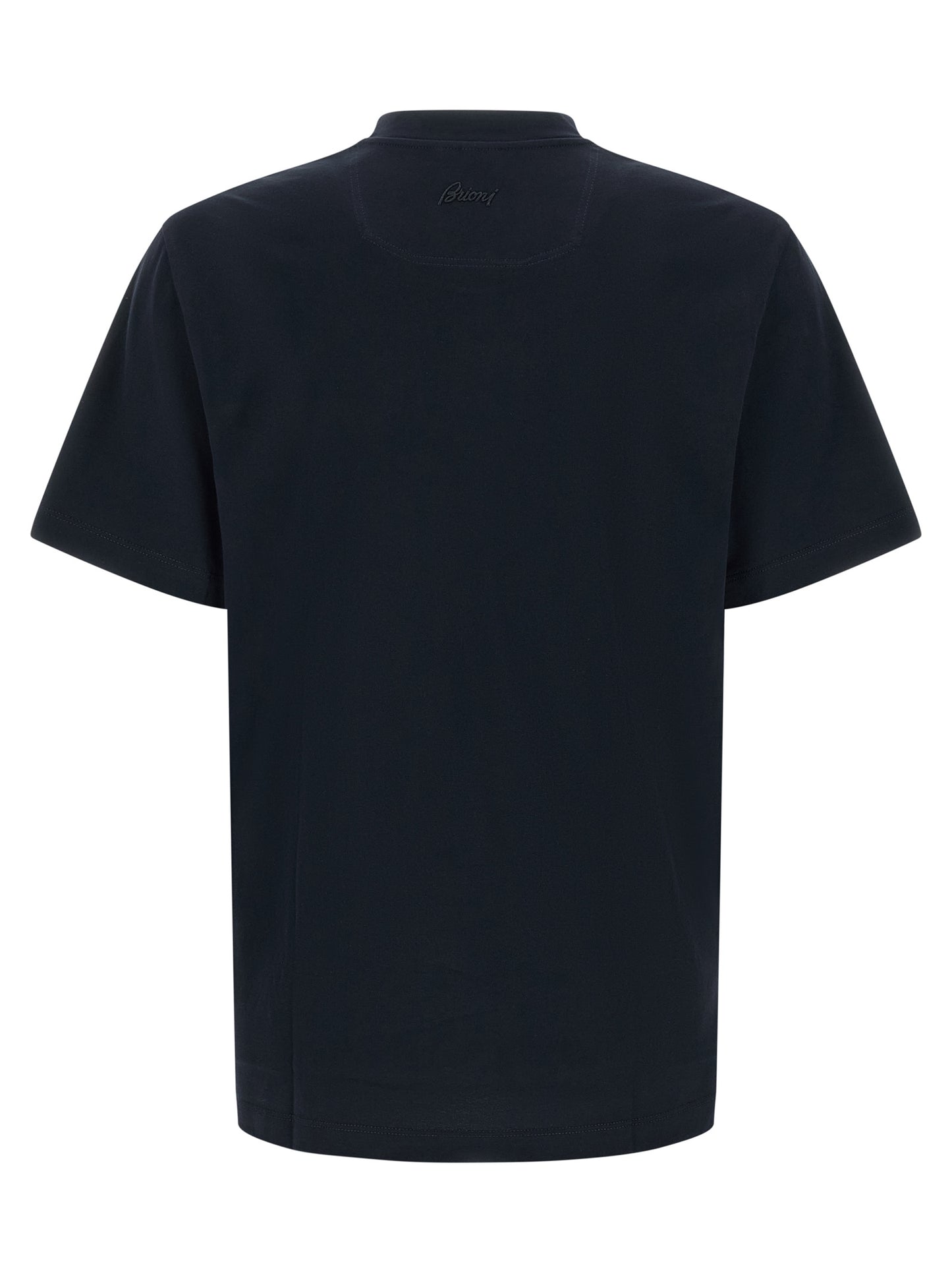 T-Shirt by Brioni for men in cotton navy & signature features an on trend silhouette, perfectly showcasing a on trend and round neckline for an elevated aesthetic.