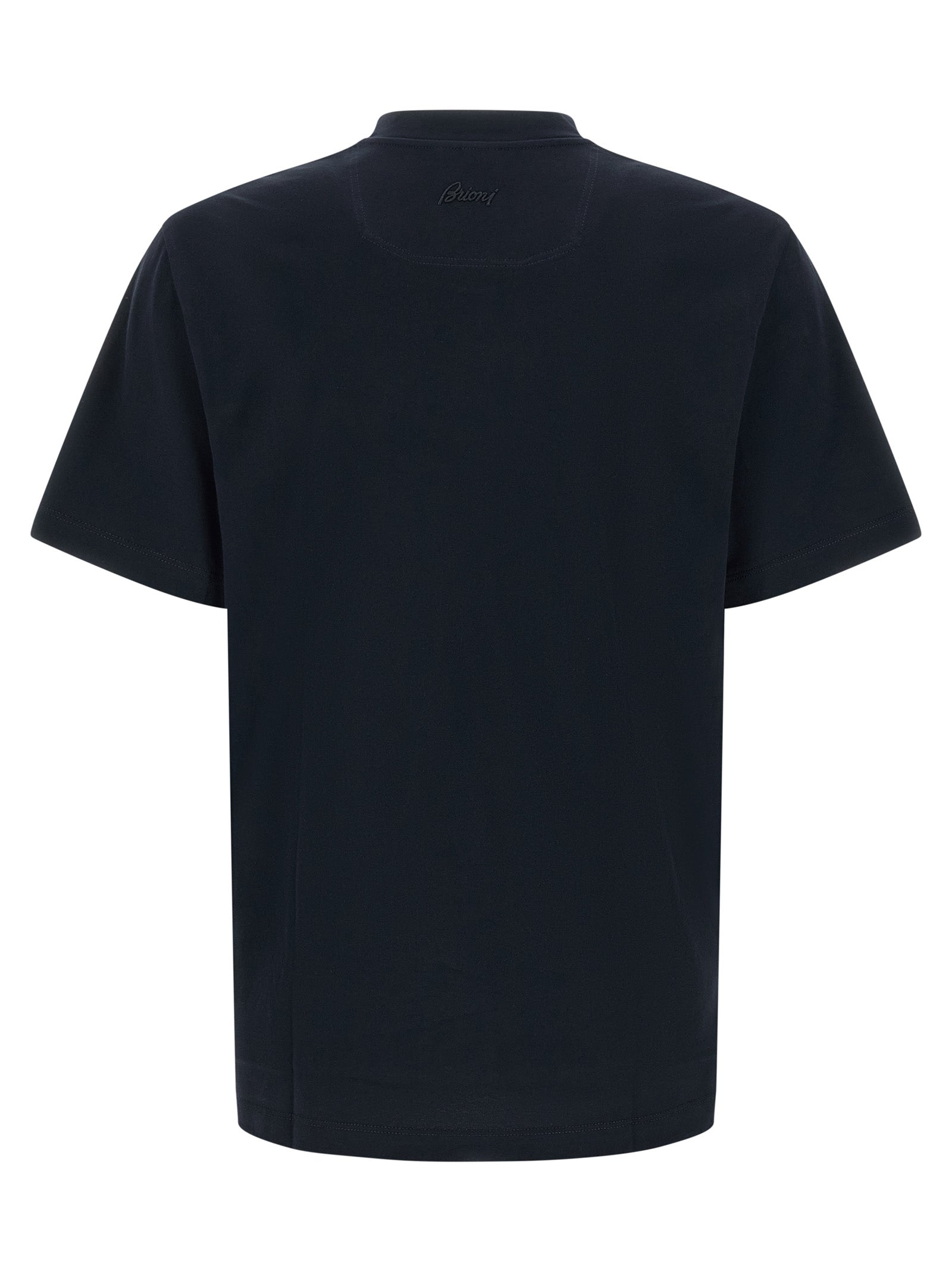 T-Shirt by Brioni for men in cotton navy & signature features an on trend silhouette, perfectly showcasing a on trend and round neckline for an elevated aesthetic.