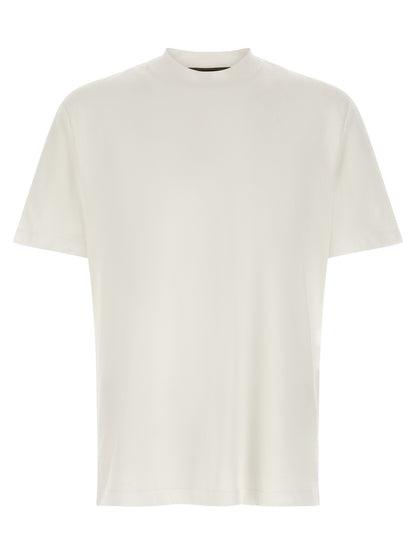 T-Shirt by Brioni for men in cotton white showcases a dramatic silhouette, elegantly detailed with a dramatic round neckline and short-sleeve for a truly dramatic finish.