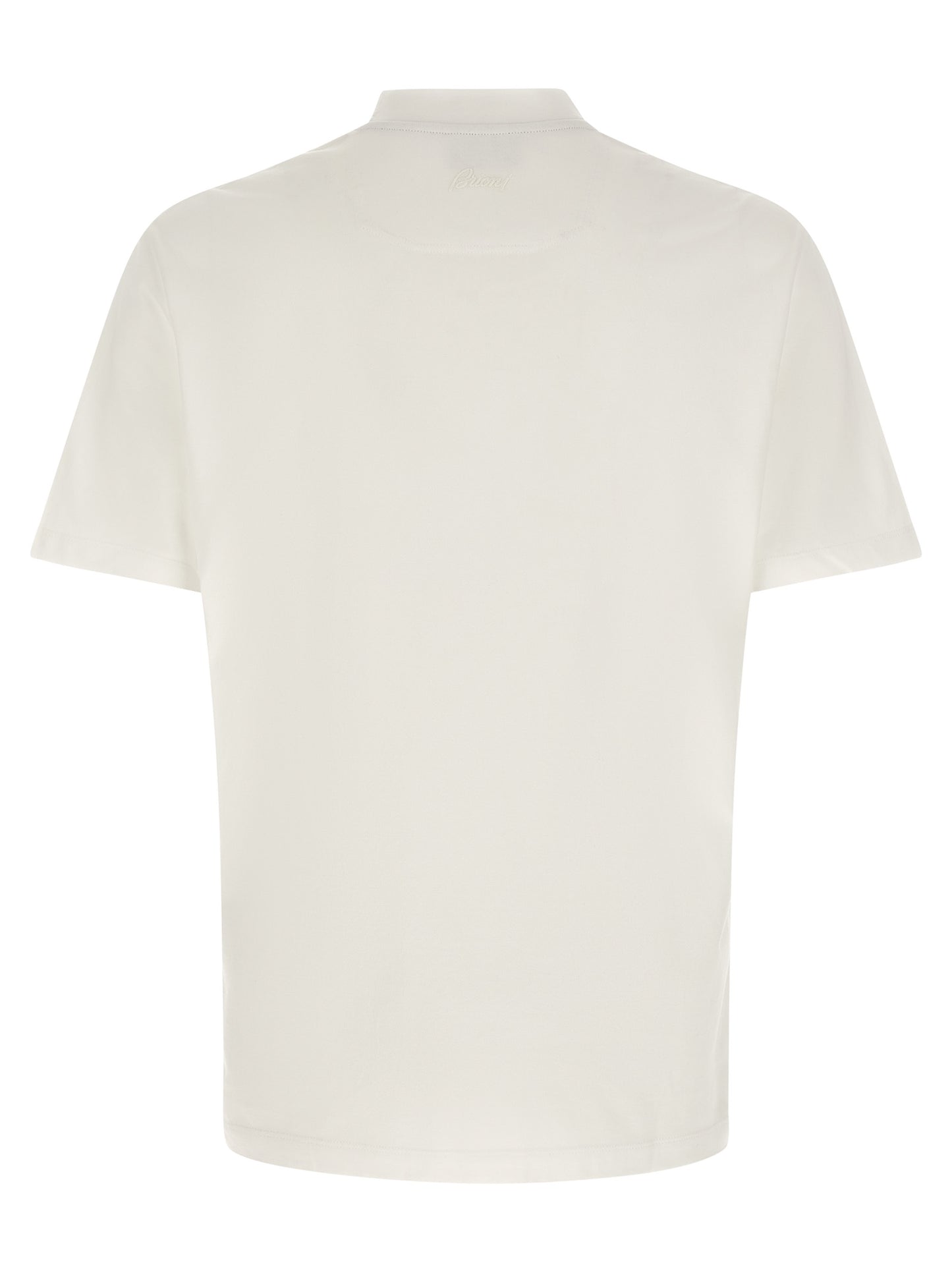 T-Shirt by Brioni for men in cotton white showcases a chic silhouette, artfully detailed with a chic round neckline and for a chic finish.