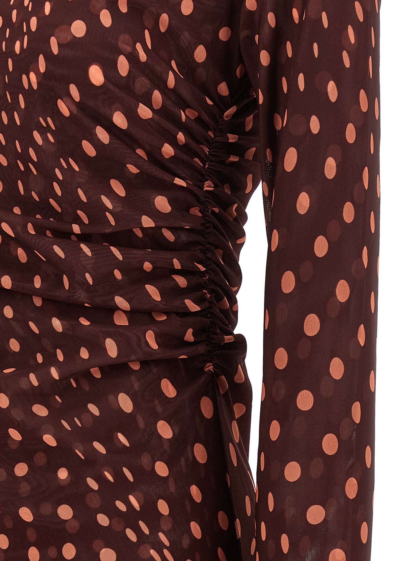 Dress by Stella McCartney for women in polyamide bordeaux, burgundy, transparent, patterned & print features an cute silhouette, detailed with a and that elegantly flows into a cute long.