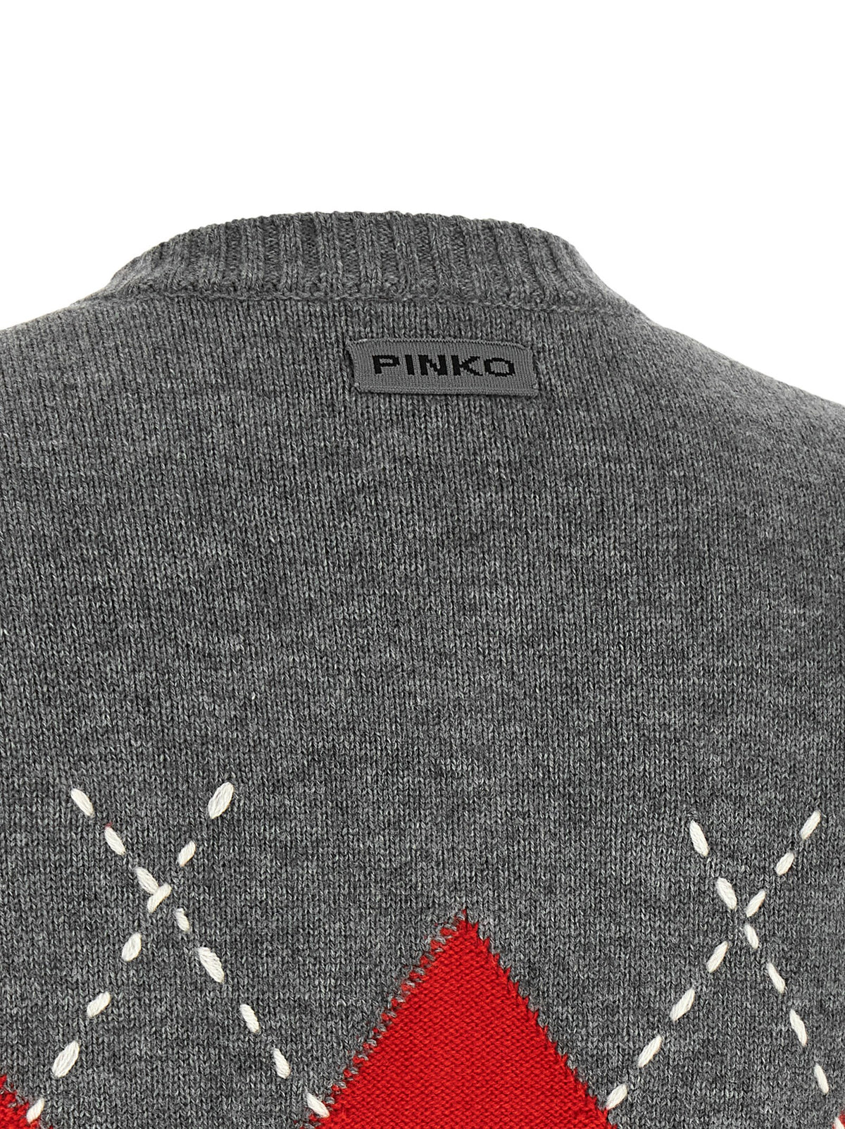 Cardigan by PINKO for women in cashmere wool gray, patterned & jacquard presents a textural silhouette, artfully finished with a textural and for a sophisticated, textural look.