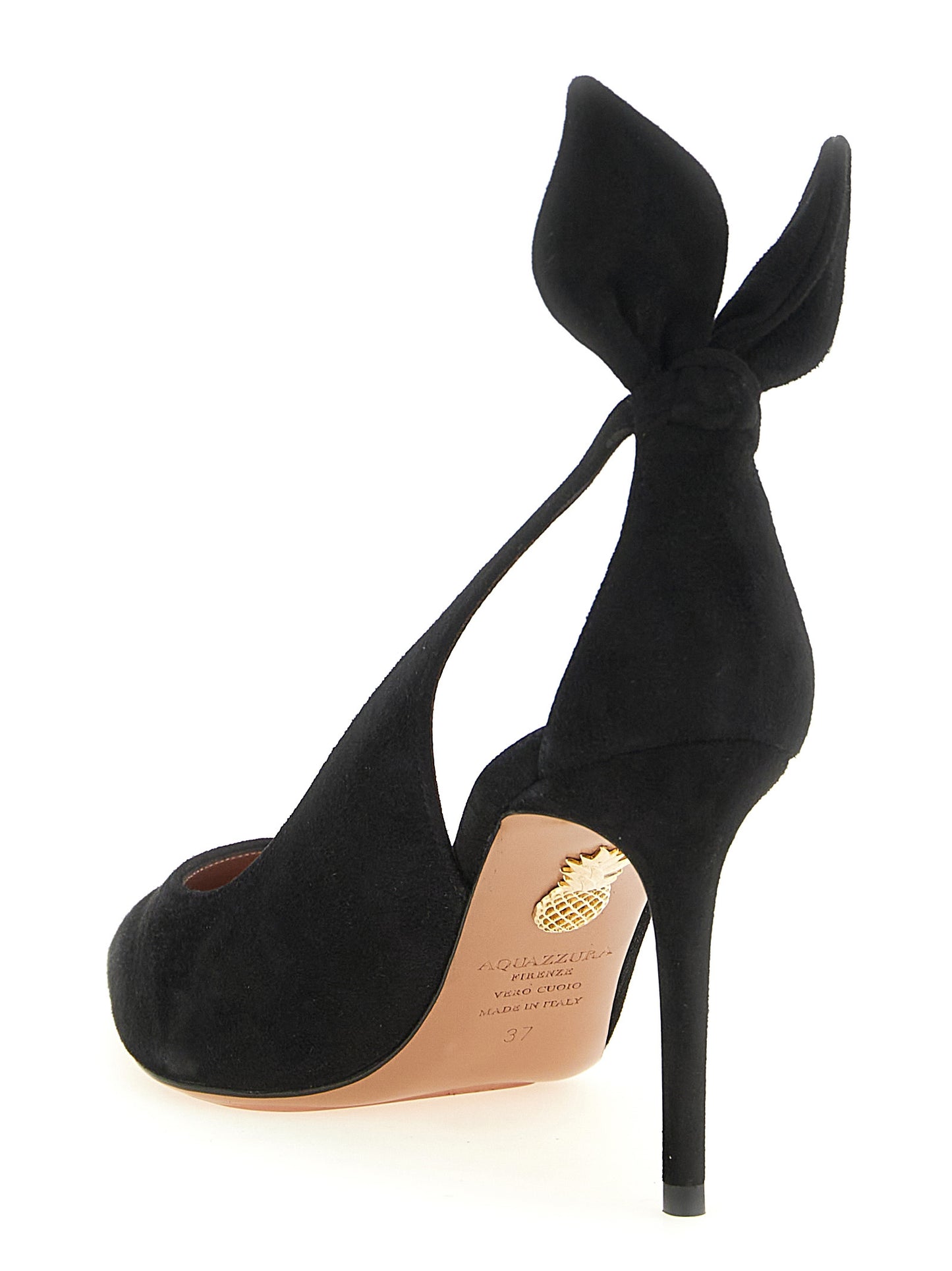High-Heel Stiletto Pumps Heels by Aquazzura for women in suede calfskin leather black, patterned & signature features a effortlessly chic Women's Suede Calfskin Leather High-Heel Stiletto Pumps Heels design with a sophisticated stiletto high-heel and elegant .
