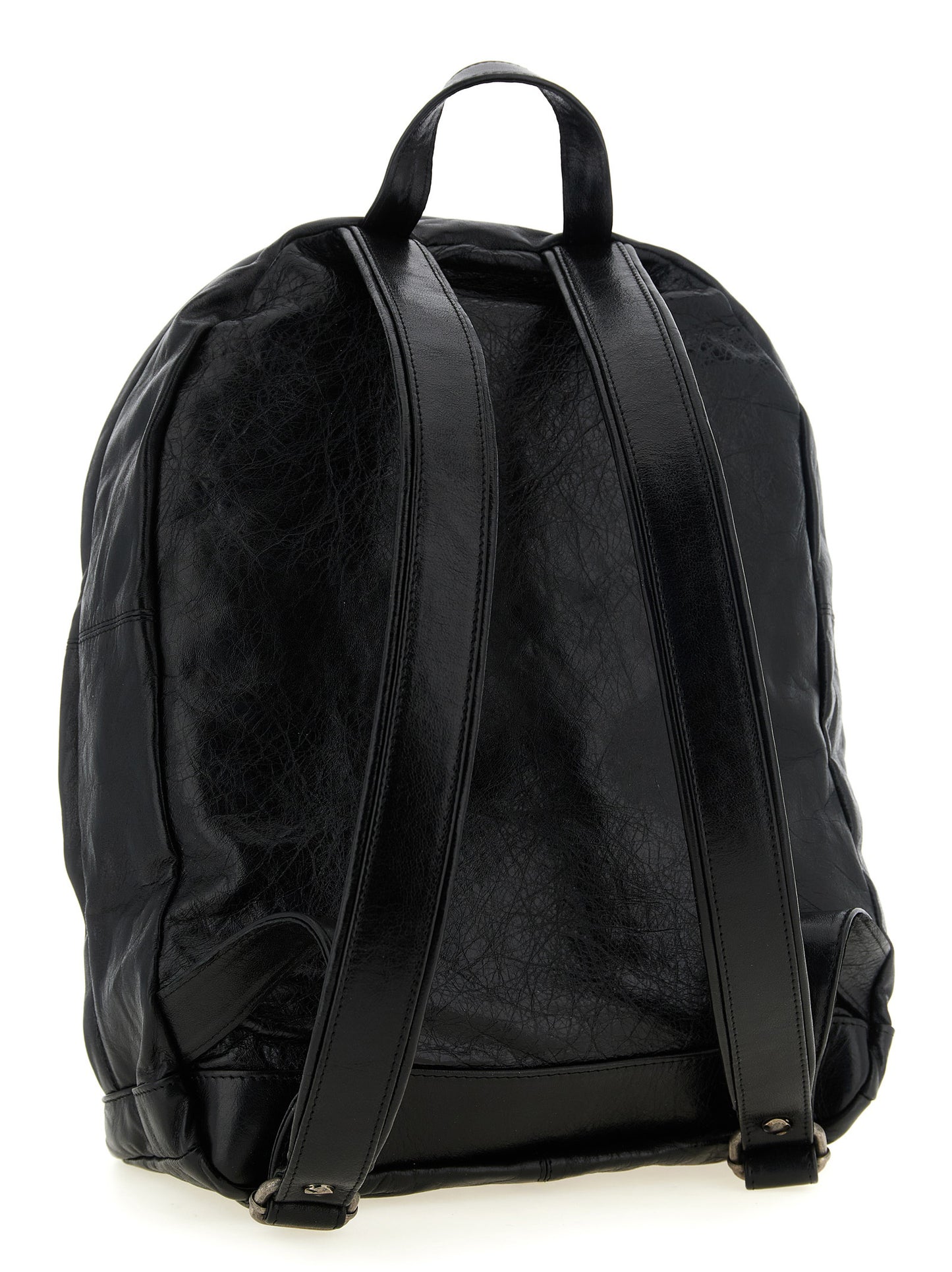 Backpack by GIORGIO BRATO for men in lambskin leather black & natural features an ultra-portable silhouette from the Lambskin Leather Backpack range, with a secure zipper, ample external-pockets, and versatile handle, backpack-strap & adjustable-strap.