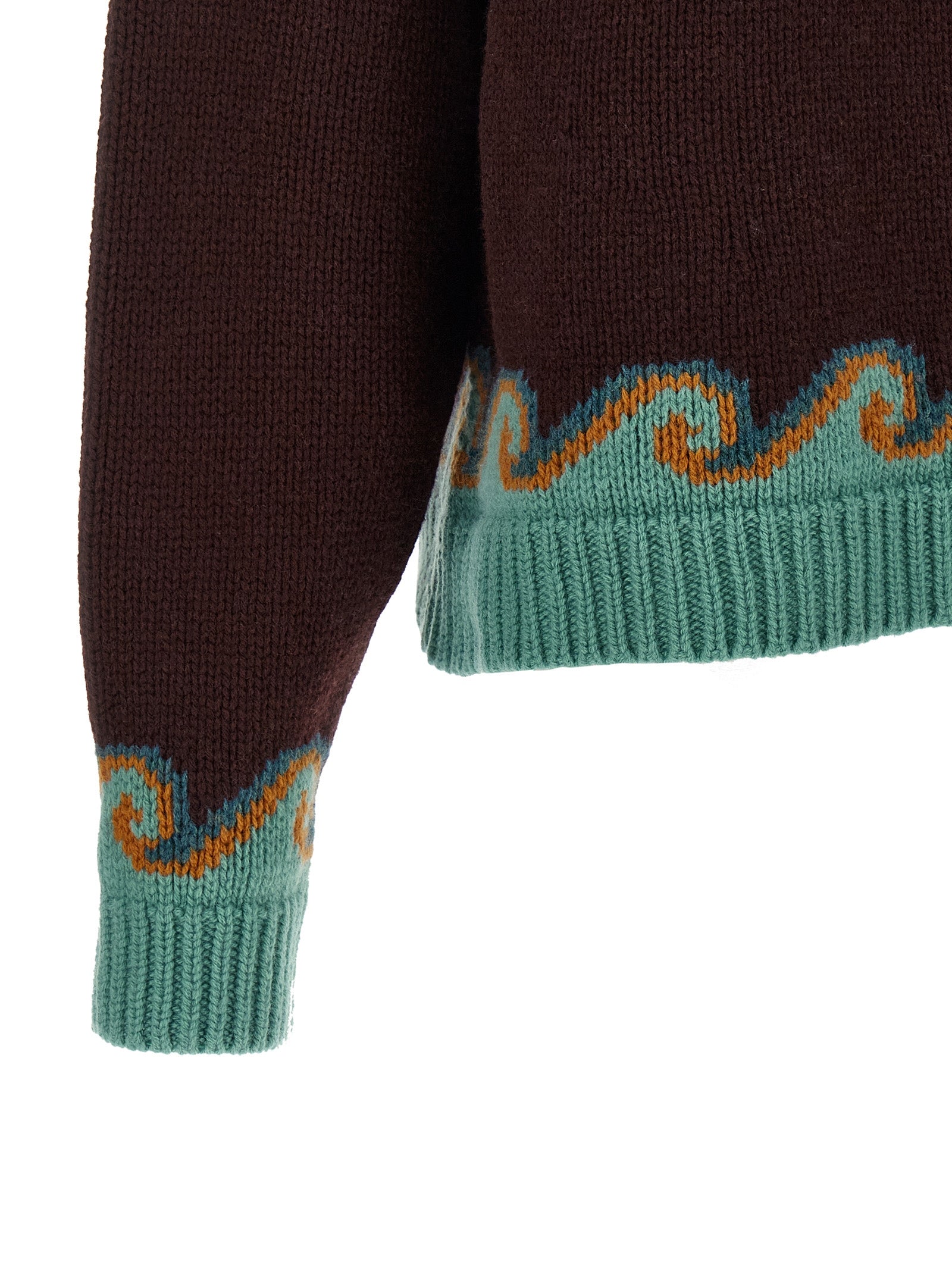 Cardigan by Alanui for women in virgin wool brown, patterned & jacquard features a nuanced silhouette with a refined and nuanced detailing for a sophisticated look.
