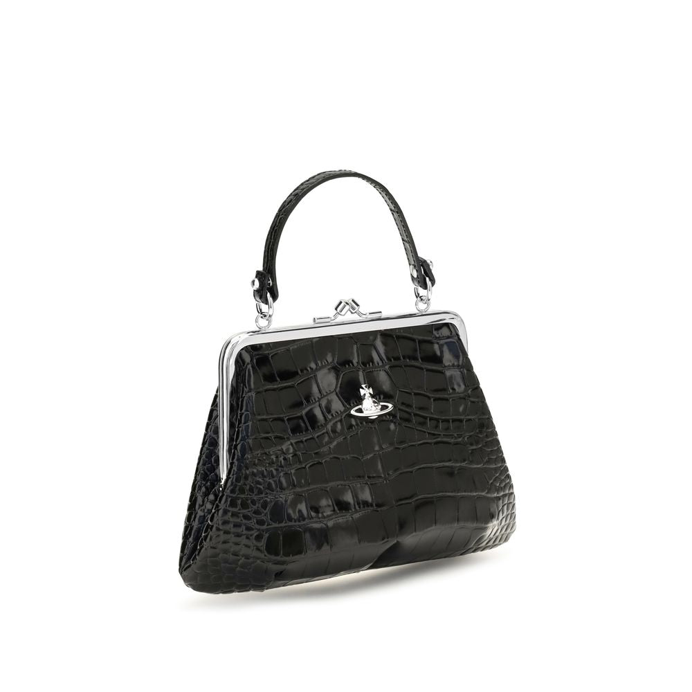 Vivienne Westwood Granny Orb Polyurethane & Bos Taurus Calf Leather Frame Shoulder Bag - Black